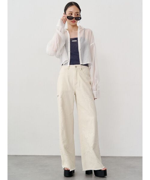 MURUA（ムルーア）の「【選べる着丈】マットシアーシャツ　夏服（シャツ/ブラウス・レディース・その他/ブラック/ホワイト/その他2/ブルー・2/1）」の11枚目の写真