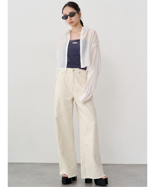 MURUA（ムルーア）の「【選べる着丈】マットシアーシャツ　夏服（シャツ/ブラウス・レディース・その他/ブラック/ホワイト/その他2/ブルー・2/1）」の12枚目の写真