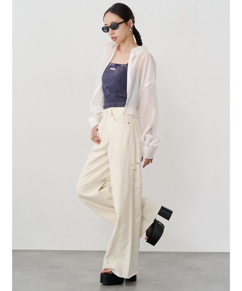 MURUA（ムルーア）の「【選べる着丈】マットシアーシャツ　夏服（シャツ/ブラウス・レディース・その他/ブラック/ホワイト/その他2/ブルー・2/1）」の13枚目の写真
