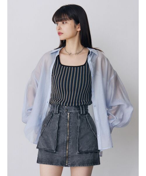 MURUA（ムルーア）の「【選べる着丈】マットシアーシャツ　夏服（シャツ/ブラウス・レディース・その他/ブラック/ホワイト/その他2/ブルー・2/1）」の15枚目の写真