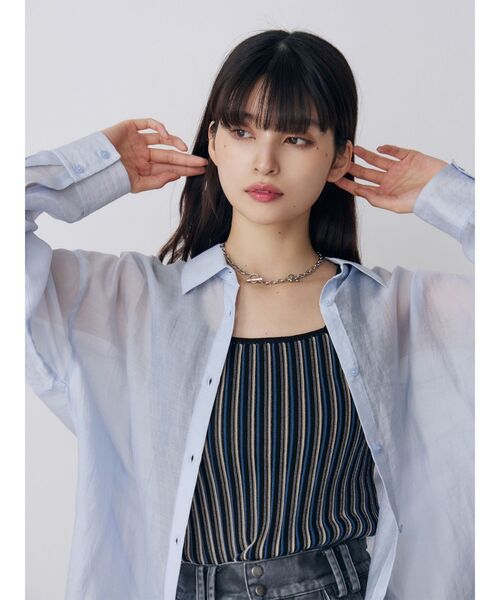 MURUA（ムルーア）の「【選べる着丈】マットシアーシャツ　夏服（シャツ/ブラウス・レディース・その他/ブラック/ホワイト/その他2/ブルー・2/1）」の17枚目の写真