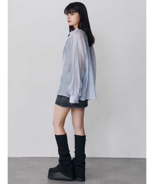 MURUA（ムルーア）の「【選べる着丈】マットシアーシャツ　夏服（シャツ/ブラウス・レディース・その他/ブラック/ホワイト/その他2/ブルー・2/1）」の19枚目の写真