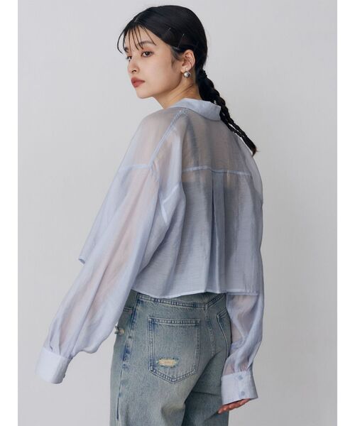 MURUA(ムルーア)の「【選べる着丈】マットシアーシャツ 夏服(シャツ/ブラウス・レディース・その他/ブラック/ホワイト/その他2/ブルー・2/1)」の10枚目の写真