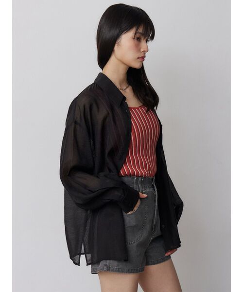 MURUA(ムルーア)の「【選べる着丈】マットシアーシャツ 夏服(シャツ/ブラウス・レディース・その他/ブラック/ホワイト/その他2/ブルー・2/1)」の16枚目の写真