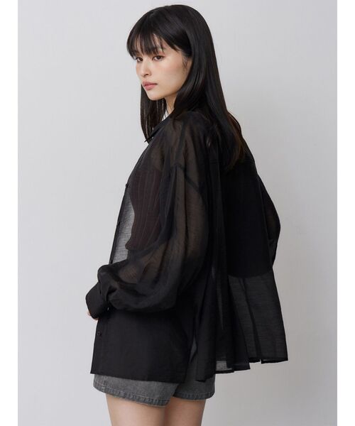 MURUA(ムルーア)の「【選べる着丈】マットシアーシャツ 夏服(シャツ/ブラウス・レディース・その他/ブラック/ホワイト/その他2/ブルー・2/1)」の17枚目の写真