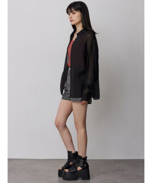 MURUA(ムルーア)の「【選べる着丈】マットシアーシャツ 夏服(シャツ/ブラウス・レディース・その他/ブラック/ホワイト/その他2/ブルー・2/1)」の19枚目の写真