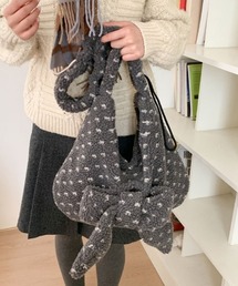おしゃれスタ（オシャレスタ）の「ドット柄ボアリボンショルダーバッグ（ショルダーバッグ）」