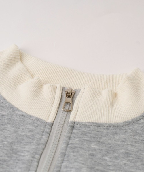 URBAN CHERRY(アーバンチェリー)の「【2点セット】バイカラーフロントリボンデザインジップトップス+ストレートパンツ(パーカー・キッズ・ブラック/グレー・150cm/140cm/130cm/120cm/110cm)」の17枚目の写真