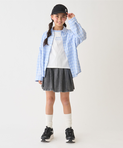 minimal（ミニマル）の「【インナーセット】長袖チェックシャツ（シャツ/ブラウス・キッズ・ラベンダー/サックスブルー/ブラック・130cm/120cm/110cm/100cm/140cm）」の6枚目の写真