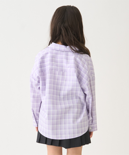 minimal（ミニマル）の「【インナーセット】長袖チェックシャツ（シャツ/ブラウス・キッズ・ラベンダー/サックスブルー/ブラック・130cm/120cm/110cm/100cm/140cm）」の9枚目の写真