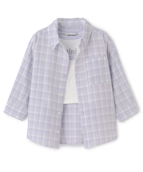 minimal（ミニマル）の「【インナーセット】長袖チェックシャツ（シャツ/ブラウス・キッズ・ラベンダー/サックスブルー/ブラック・130cm/120cm/110cm/100cm/140cm）」の18枚目の写真