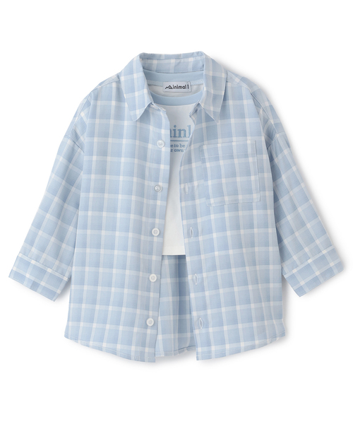 minimal（ミニマル）の「【インナーセット】長袖チェックシャツ（シャツ/ブラウス・キッズ・ラベンダー/サックスブルー/ブラック・130cm/120cm/110cm/100cm/140cm）」の20枚目の写真