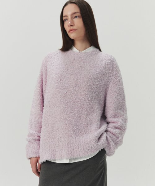 LEVAR(レバー)の「Fluffy Round Knit - Lilac(ニット/セーター・レディース・Lilac・FREE)」の1枚目の写真