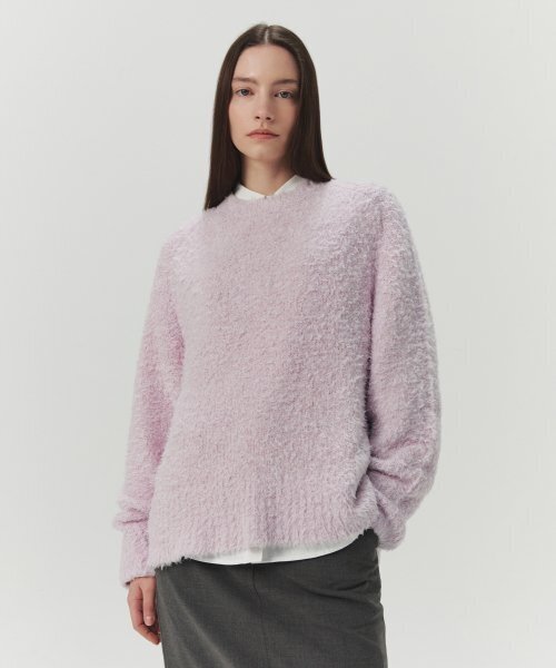 LEVAR(レバー)の「Fluffy Round Knit - Lilac(ニット/セーター・レディース・Lilac・FREE)」の2枚目の写真