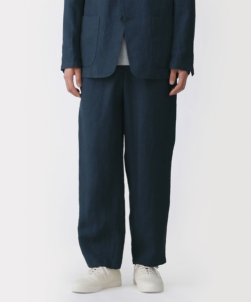 無印良品(ムジルシリョウヒン)の「紳士 リネン洗いざらしテーパードパンツ(その他パンツ・メンズ・キナリ/ネイビー/ブラック・S/M/L/XL)」の3枚目の写真