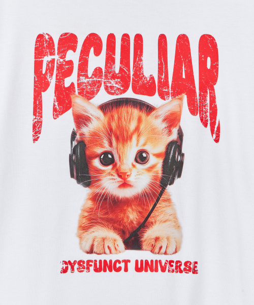 DYSFUNCT(ディスファンクト)の「PECULIAR KITTY T-SHIRT(WHITE)(Tシャツ/カットソー・メンズ・その他・MEDIUM/SMALL/LARGE)」の5枚目の写真