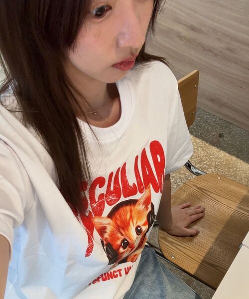 DYSFUNCT(ディスファンクト)の「PECULIAR KITTY T-SHIRT(WHITE)(Tシャツ/カットソー・メンズ・その他・MEDIUM/SMALL/LARGE)」の8枚目の写真