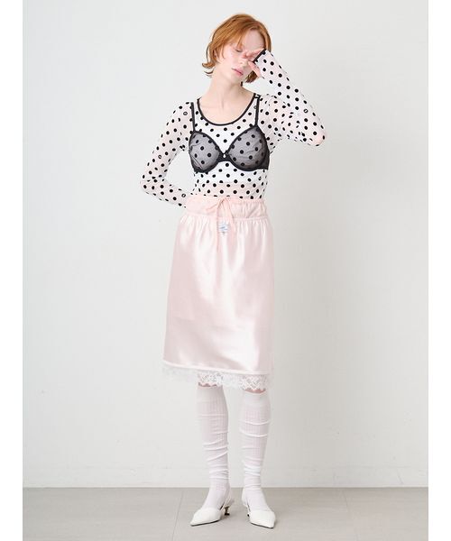 SORIN(ソリン )の「Flocky Dot Long Sleeves Top/フロッキードット ロングスリーブトップ(Tシャツ/カットソー・レディース・ホワイト/ブラック・38)」の16枚目の写真