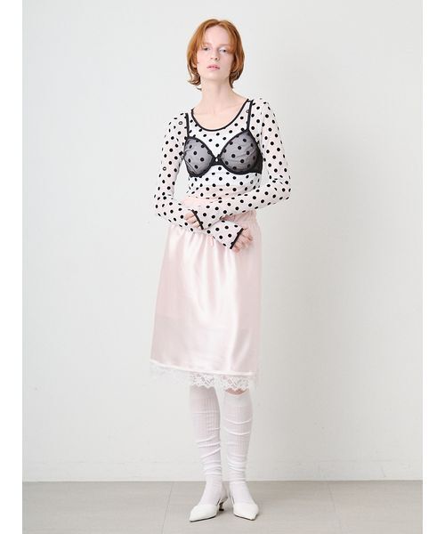 SORIN(ソリン )の「Flocky Dot Long Sleeves Top/フロッキードット ロングスリーブトップ(Tシャツ/カットソー・レディース・ホワイト/ブラック・38)」の17枚目の写真