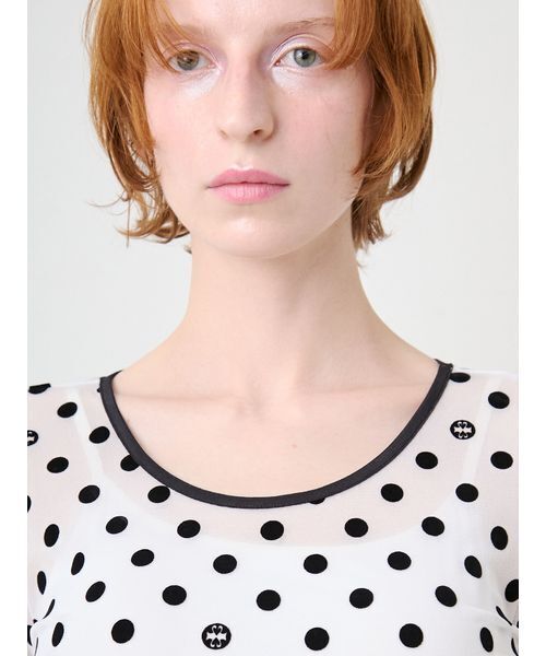 SORIN(ソリン )の「Flocky Dot Long Sleeves Top/フロッキードット ロングスリーブトップ(Tシャツ/カットソー・レディース・ホワイト/ブラック・38)」の20枚目の写真