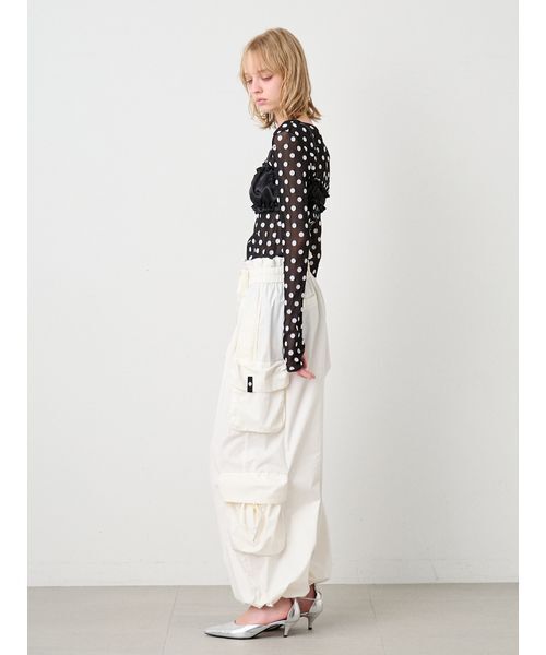 SORIN(ソリン )の「Flocky Dot Long Sleeves Top/フロッキードット ロングスリーブトップ(Tシャツ/カットソー・レディース・ホワイト/ブラック・38)」の11枚目の写真