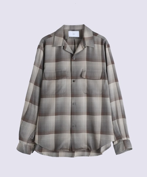 SUGARHILL（シュガーヒル）の「【SUGARHILL/シュガーヒル】OMBRE OPEN COLLAR SHIRT（シャツ/ブラウス・メンズ・グレー/ミント・3/2）」の2枚目の写真