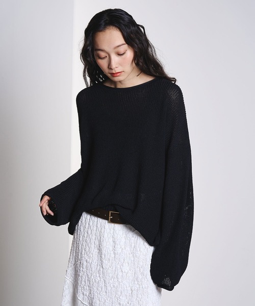 ROSE BUD（ローズバッド）の「SHEER KNIT PULLOVER（ニット/セーター・レディース・レッド/ベージュ/ブラック・ONE SIZE）」の4枚目の写真