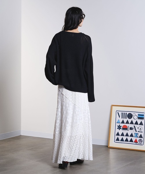 ROSE BUD（ローズバッド）の「SHEER KNIT PULLOVER（ニット/セーター・レディース・レッド/ベージュ/ブラック・ONE SIZE）」の13枚目の写真