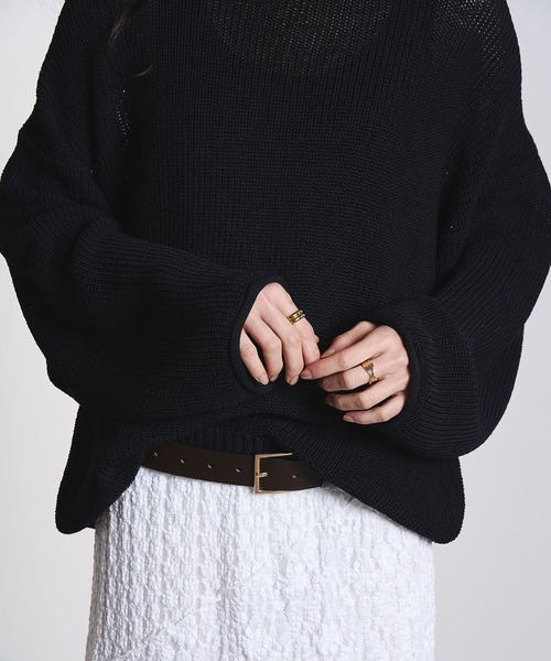 ROSE BUD（ローズバッド）の「SHEER KNIT PULLOVER（ニット/セーター・レディース・レッド/ベージュ/ブラック・ONE SIZE）」の14枚目の写真