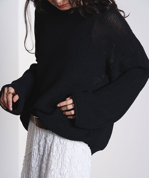 ROSE BUD（ローズバッド）の「SHEER KNIT PULLOVER（ニット/セーター・レディース・レッド/ベージュ/ブラック・ONE SIZE）」の15枚目の写真