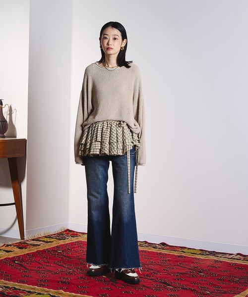 ROSE BUD（ローズバッド）の「SHEER KNIT PULLOVER（ニット/セーター・レディース・レッド/ベージュ/ブラック・ONE SIZE）」の20枚目の写真
