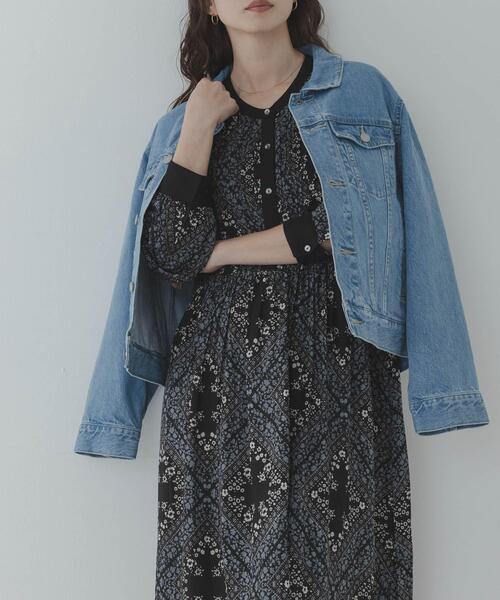 URBAN RESEARCH Sonny Label（アーバンリサーチサニーレーベル）の「パネル柄プリントワンピース（ワンピース・レディース・ブルー/ブラック・FREE）」の2枚目の写真