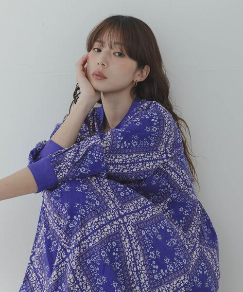 URBAN RESEARCH Sonny Label（アーバンリサーチサニーレーベル）の「パネル柄プリントワンピース（ワンピース・レディース・ブルー/ブラック・FREE）」の10枚目の写真