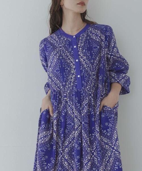 URBAN RESEARCH Sonny Label（アーバンリサーチサニーレーベル）の「パネル柄プリントワンピース（ワンピース・レディース・ブルー/ブラック・FREE）」の12枚目の写真