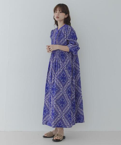 URBAN RESEARCH Sonny Label（アーバンリサーチサニーレーベル）の「パネル柄プリントワンピース（ワンピース・レディース・ブルー/ブラック・FREE）」の14枚目の写真