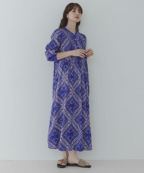 URBAN RESEARCH Sonny Label（アーバンリサーチサニーレーベル）の「パネル柄プリントワンピース（ワンピース・レディース・ブルー/ブラック・FREE）」の15枚目の写真