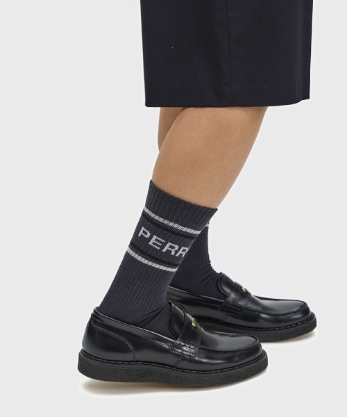 FRED PERRY(フレッドペリー)の「Fred Perry Branded Tennis Socks/フレッドペリーロゴテニスソックス(ソックス/靴下・メンズ・グレー/ベージュ・4-6/6-8)」の5枚目の写真