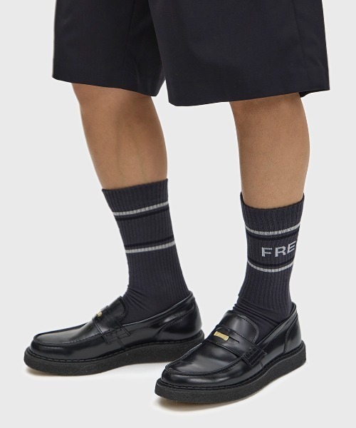 FRED PERRY(フレッドペリー)の「Fred Perry Branded Tennis Socks/フレッドペリーロゴテニスソックス(ソックス/靴下・メンズ・グレー/ベージュ・4-6/6-8)」の6枚目の写真