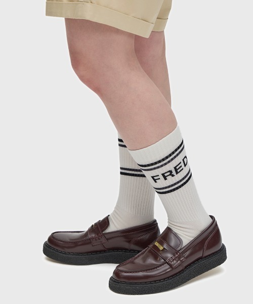 FRED PERRY(フレッドペリー)の「Fred Perry Branded Tennis Socks/フレッドペリーロゴテニスソックス(ソックス/靴下・メンズ・グレー/ベージュ・4-6/6-8)」の9枚目の写真