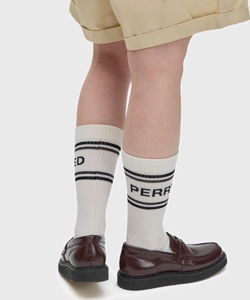 FRED PERRY(フレッドペリー)の「Fred Perry Branded Tennis Socks/フレッドペリーロゴテニスソックス(ソックス/靴下・メンズ・グレー/ベージュ・4-6/6-8)」の10枚目の写真