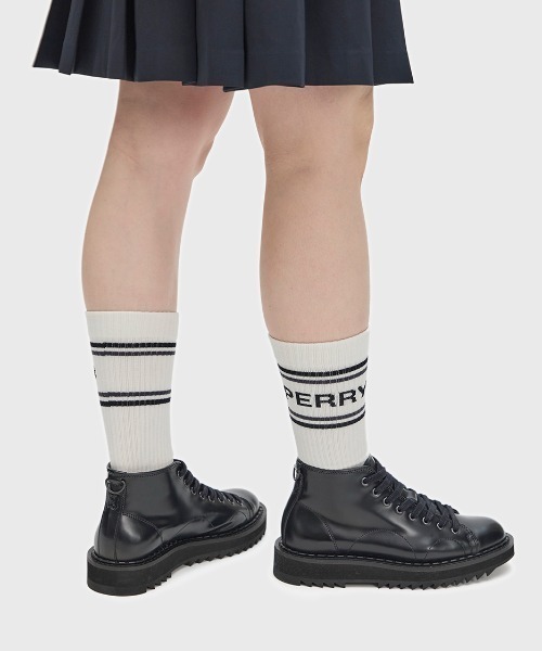 FRED PERRY(フレッドペリー)の「Fred Perry Branded Tennis Socks/フレッドペリーロゴテニスソックス(ソックス/靴下・メンズ・グレー/ベージュ・4-6/6-8)」の12枚目の写真