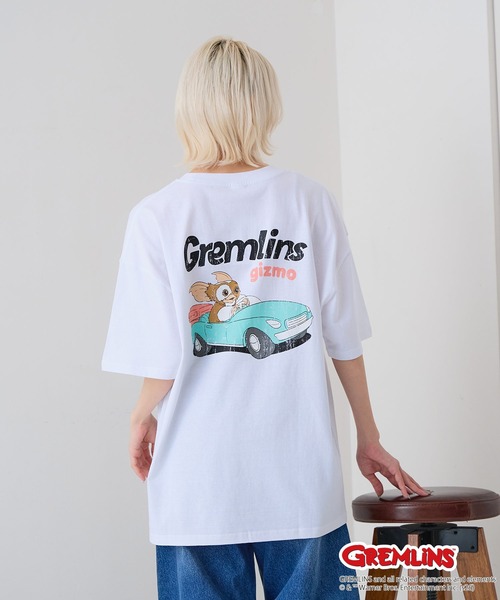 LB/S (エルビーエス)の「【Gremlins/グレムリン】【コットン100%のしっかりした生地】オリジナルデザインTシャツ 半袖 刺繍 ギズモ キャラクター ドロップショルダー アメカジ スケーター ストリート ユニセックス(Tシャツ/カットソー・メンズ・ホワイト系その他2/ブラック系その他/ブルー系その他2/ベージュ系その他・X-LARGE/LARGE/MEDIUM/SMALL)」の3枚目の写真