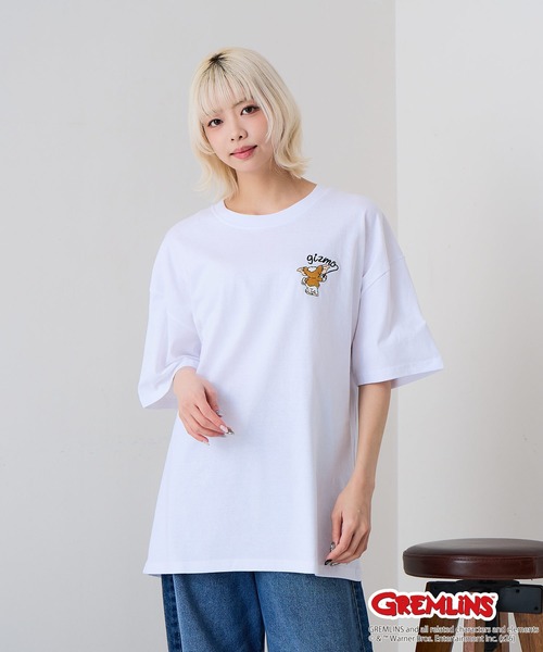 LB/S (エルビーエス)の「【Gremlins/グレムリン】【コットン100%のしっかりした生地】オリジナルデザインTシャツ 半袖 刺繍 ギズモ キャラクター ドロップショルダー アメカジ スケーター ストリート ユニセックス(Tシャツ/カットソー・メンズ・ホワイト系その他2/ブラック系その他/ブルー系その他2/ベージュ系その他・X-LARGE/LARGE/MEDIUM/SMALL)」の6枚目の写真
