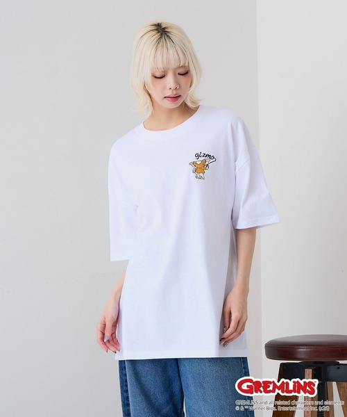 LB/S (エルビーエス)の「【Gremlins/グレムリン】【コットン100%のしっかりした生地】オリジナルデザインTシャツ 半袖 刺繍 ギズモ キャラクター ドロップショルダー アメカジ スケーター ストリート ユニセックス(Tシャツ/カットソー・メンズ・ホワイト系その他2/ブラック系その他/ブルー系その他2/ベージュ系その他・X-LARGE/LARGE/MEDIUM/SMALL)」の7枚目の写真
