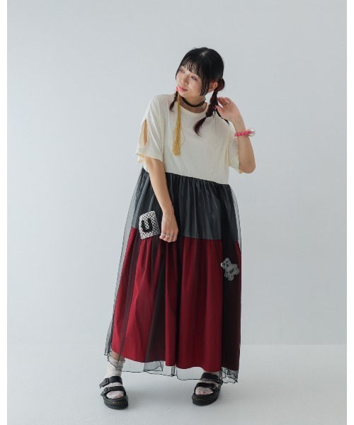 unica(ユニカ)の「アップリケカラフルティアードワンピース laides(ワンピース・レディース・オフホワイト/チャコール/ブラック・F)」の7枚目の写真