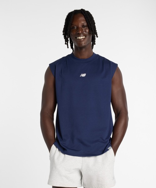 NEW BALANCE(ニューバランス)の「スリーブレスTシャツ(Tシャツ/カットソー・メンズ・ネイビー/サックスブルー/ブラック/オフホワイト・XX-LARGE/X-LARGE/LARGE/MEDIUM/SMALL)」の1枚目の写真