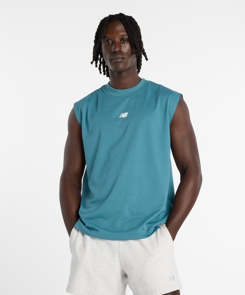 NEW BALANCE(ニューバランス)の「スリーブレスTシャツ(Tシャツ/カットソー・メンズ・ネイビー/サックスブルー/ブラック/オフホワイト・XX-LARGE/X-LARGE/LARGE/MEDIUM/SMALL)」の4枚目の写真