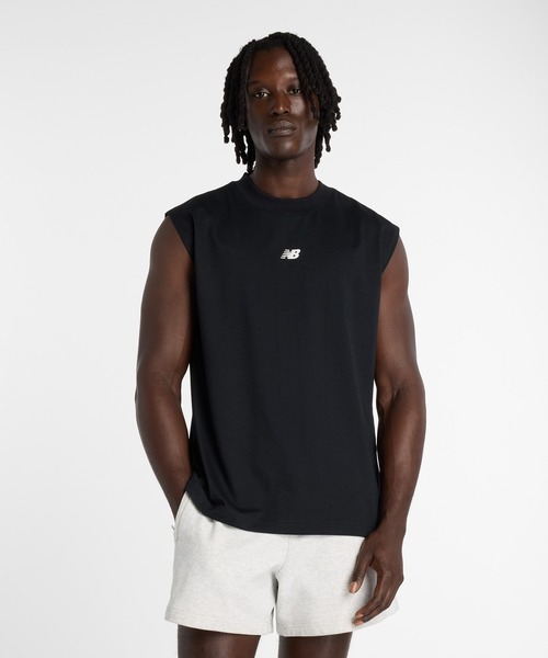 NEW BALANCE(ニューバランス)の「スリーブレスTシャツ(Tシャツ/カットソー・メンズ・ネイビー/サックスブルー/ブラック/オフホワイト・XX-LARGE/X-LARGE/LARGE/MEDIUM/SMALL)」の3枚目の写真
