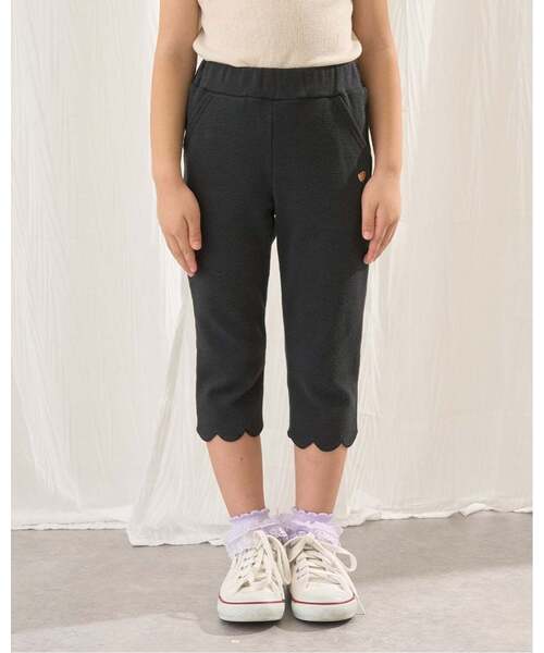 セール】【大人気カラー再入荷】【ともパン】裾スカラップ7分丈カプリ