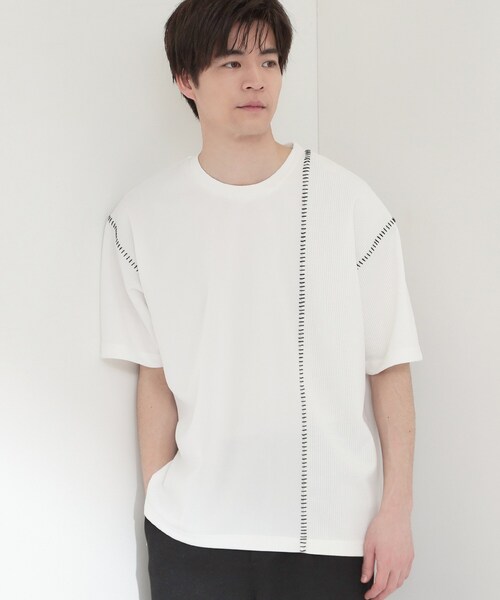 THE SHOP TK （ザ ショップ ティーケー ）の「ハンドステッチ 半袖Tシャツ 洗濯機OK（Tシャツ/カットソー・メンズ・ブラック/オフホワイト・02/03/04）」の2枚目の写真